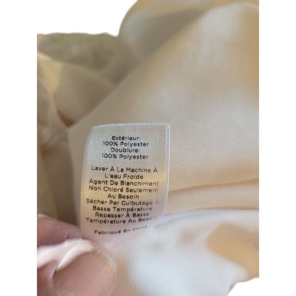 TALBOTS Sheer White Textured Blouse Split Neckline Detail beach coastal lightwei - Picture 9 of 9